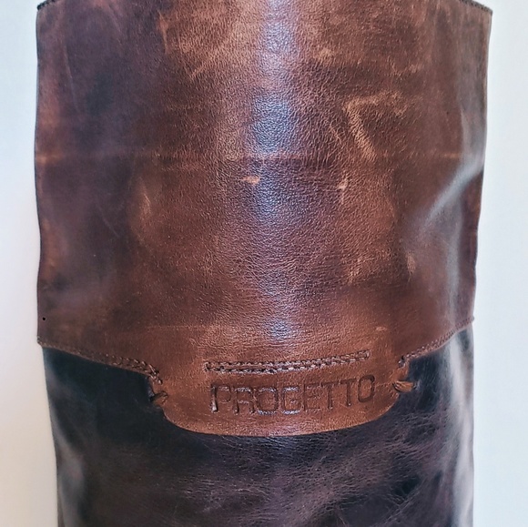 Progetto Italian knee high stacked heel boots - Picture 5 of 8